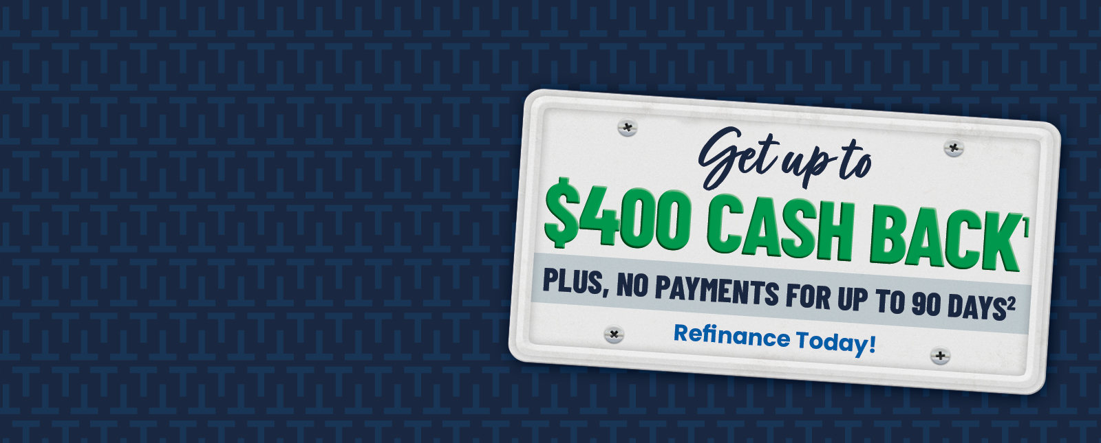 Get up to $400 cash back, plus no payments for up to 90 days with an auto loan from Transcend CU.